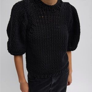 Tibi Black Chunky Knit Sweater